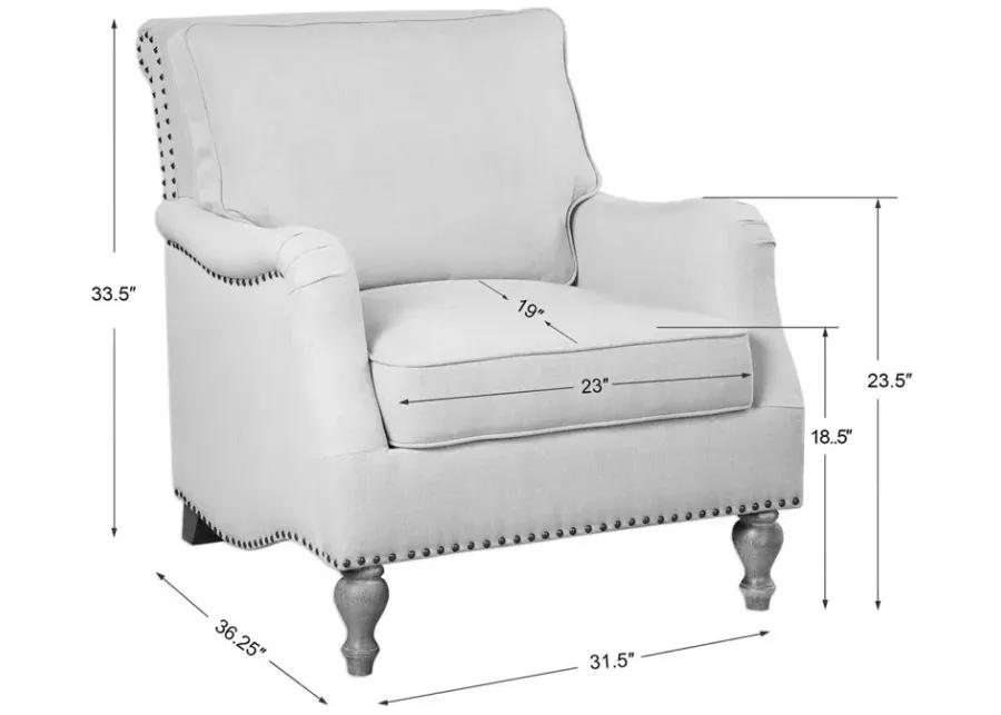 ARMSTEAD WHITE ENGLISH ARM CHAIR