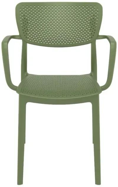 Loft Outdoor Dining Arm Chair Olive Green