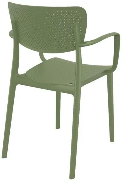 Loft Outdoor Dining Arm Chair Olive Green