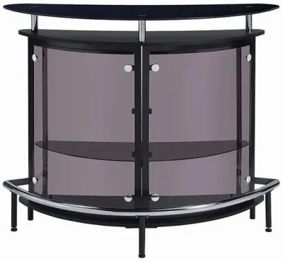 Amarillo Freestanding Glass Top Home Bar Wine Cabinet Black