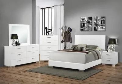 Felicity Wood Full Led Panel Bed White High Gloss