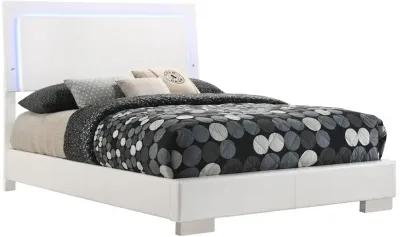 Felicity Wood Full Led Panel Bed White High Gloss