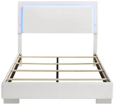 Felicity Wood Full Led Panel Bed White High Gloss