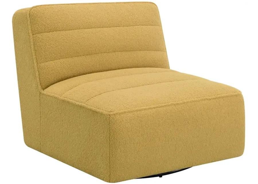 SWIVEL ARMLESS CHAIR MUSTARD