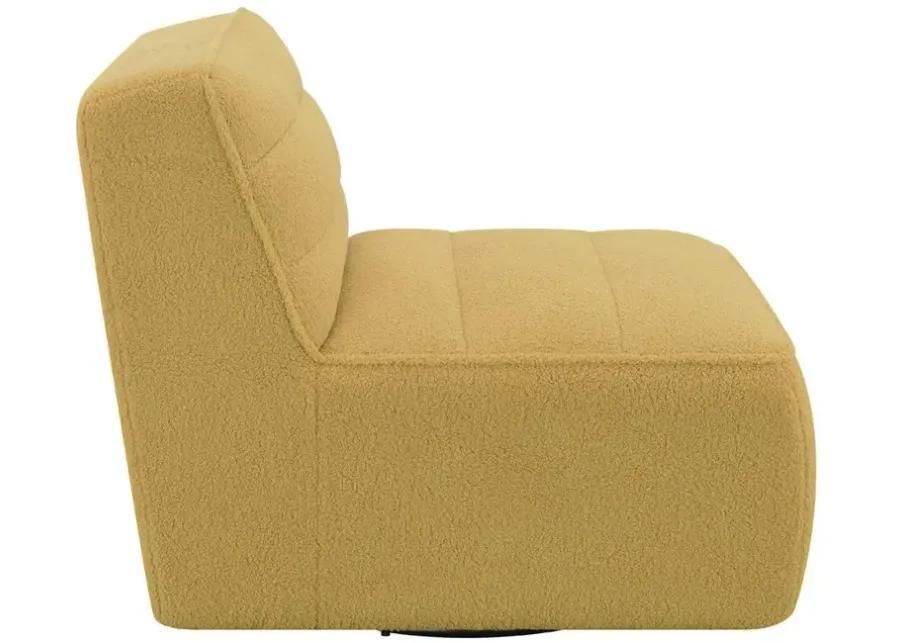 SWIVEL ARMLESS CHAIR MUSTARD