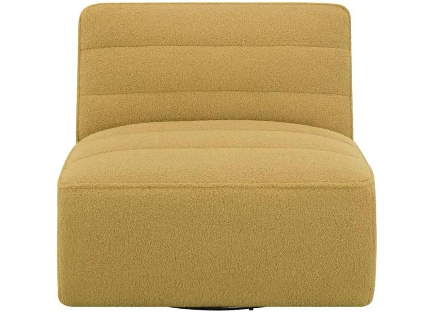 SWIVEL ARMLESS CHAIR MUSTARD