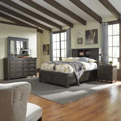 Liberty Furniture Complete King Bedroom Set Bookcase Bed, Dresser, Mirror & Nightstand Thornwood Hills