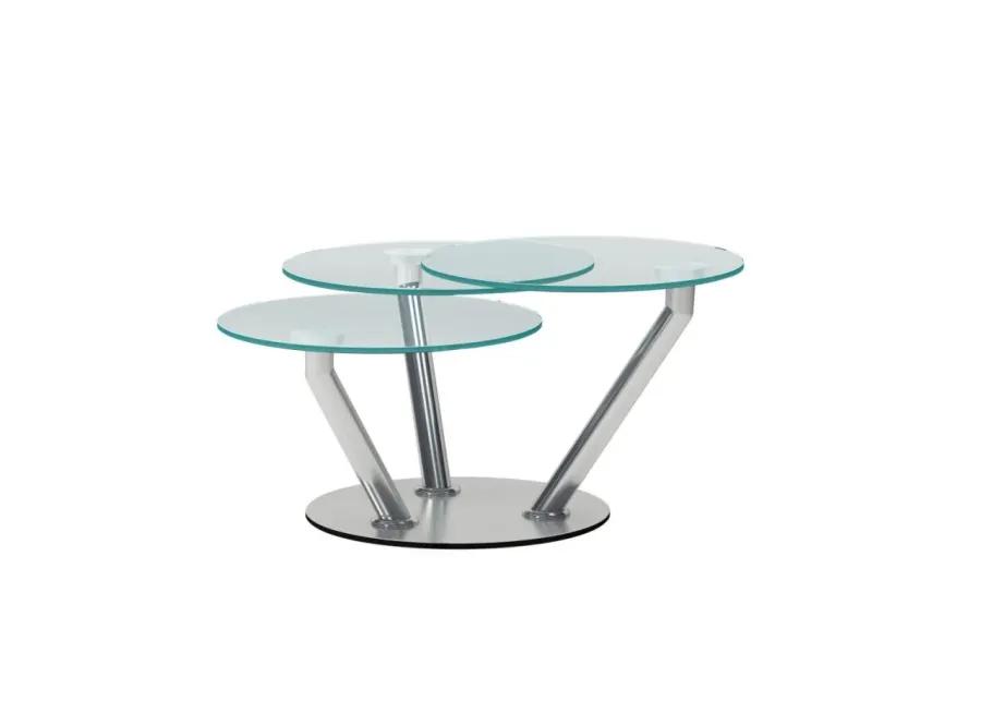 CONTEMPORARY TRIPLE SURFACE COCKTAIL TABLE