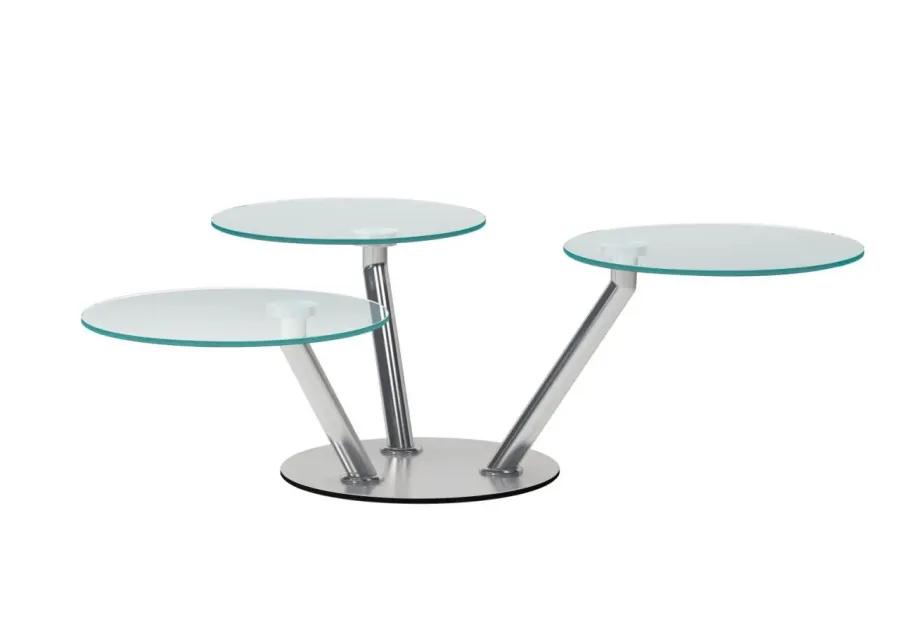 CONTEMPORARY TRIPLE SURFACE COCKTAIL TABLE