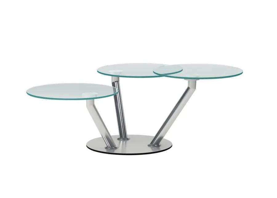 CONTEMPORARY TRIPLE SURFACE COCKTAIL TABLE