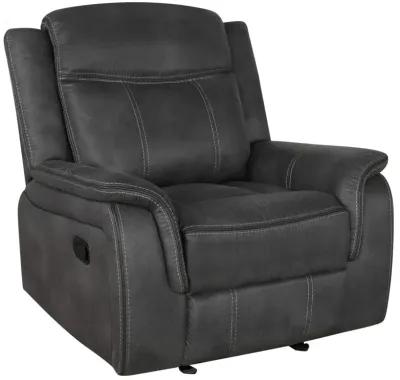 Coaster Lawrence Upholstered Padded Arm Glider Recliner Charcoal