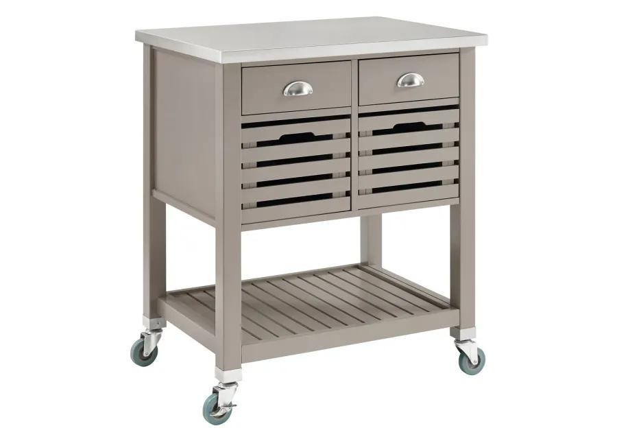 NOELLE GREY KITCHEN CART