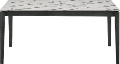 Stevie Rectangular 63 Inch Faux Marble Dining Table White