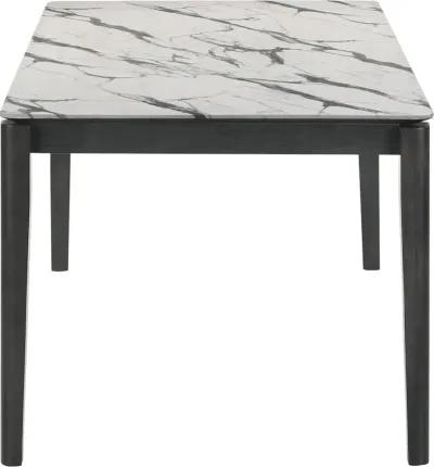 Stevie Rectangular 63 Inch Faux Marble Dining Table White