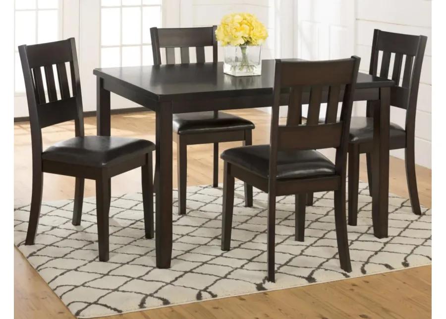 DARK RUSTIC PRAIRIE DINING 5 PACK- DINING TABLE W/4 CHAIRS