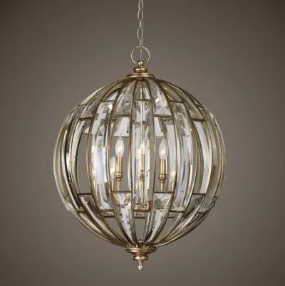 VICENTINA BURNISHED SILVER 6-LIGHT SPHERE PENDANT