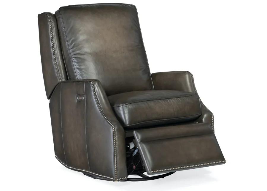 KERLEY SARZANA CASTLE POWER SWIVEL GLIDER LEATHER RECLINER CHAIR