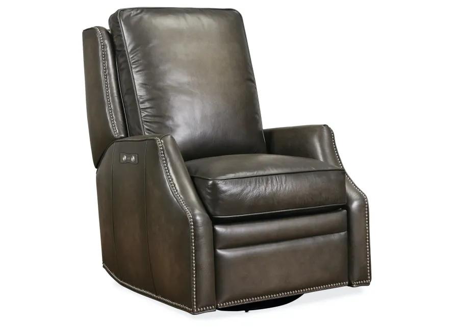 KERLEY SARZANA CASTLE POWER SWIVEL GLIDER LEATHER RECLINER CHAIR