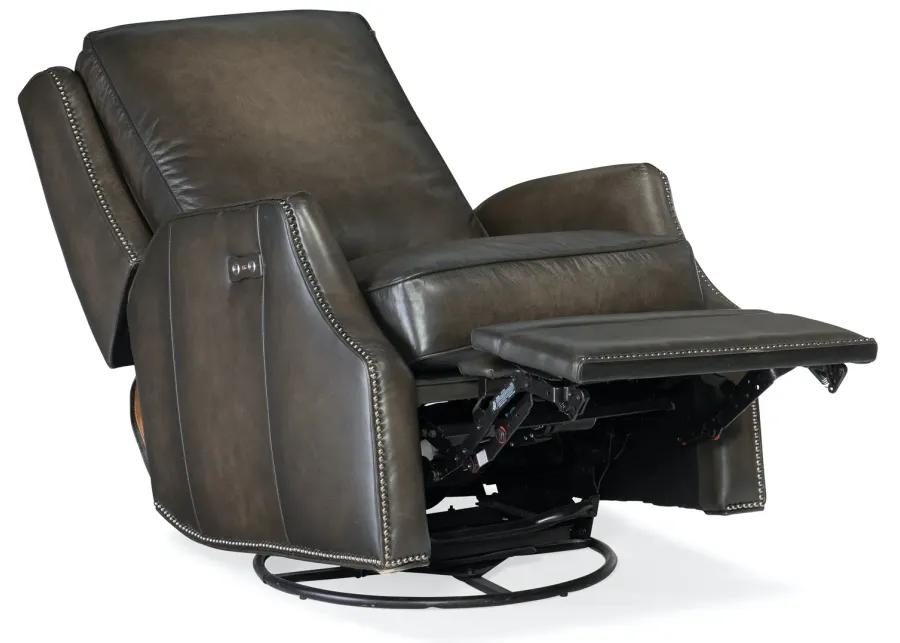 KERLEY SARZANA CASTLE POWER SWIVEL GLIDER LEATHER RECLINER CHAIR