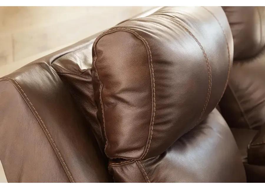 EDMAR POWER RECLINING LOVESEAT WITH CONSOLE CHOCOLATE SIGNATURE DESIGN