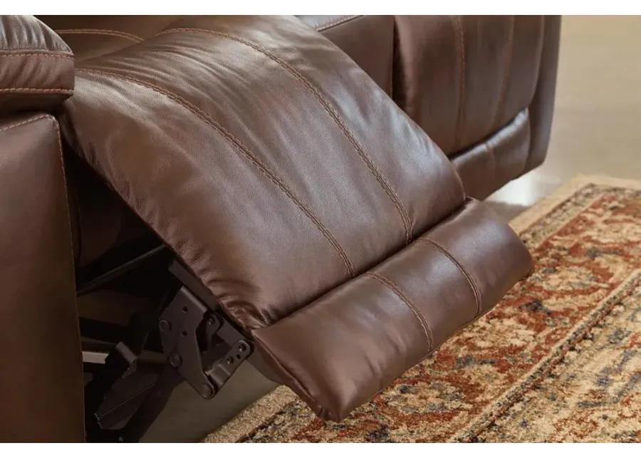 EDMAR POWER RECLINING LOVESEAT WITH CONSOLE CHOCOLATE SIGNATURE DESIGN