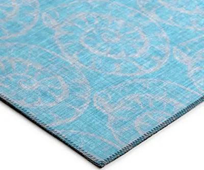 Dalyn Skyward Spirals Celestial Blue Shell Pattern 5'X8' Area Rug