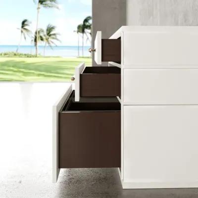 Casa Inspirata Mattone Lateral File in Lino Bianco White