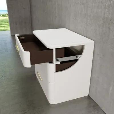 Casa Inspirata Mattone Lateral File in Lino Bianco White