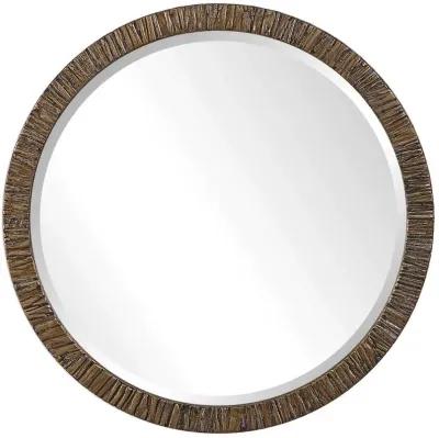 WAYDE GOLD BARK ROUND MIRROR