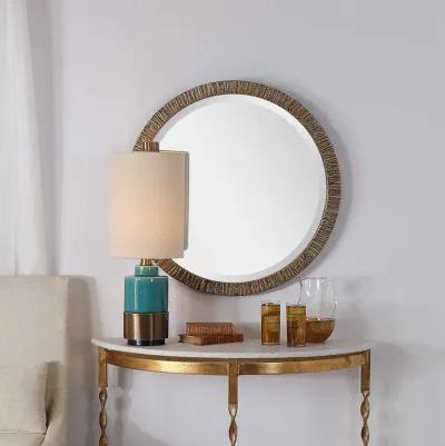 WAYDE GOLD BARK ROUND MIRROR