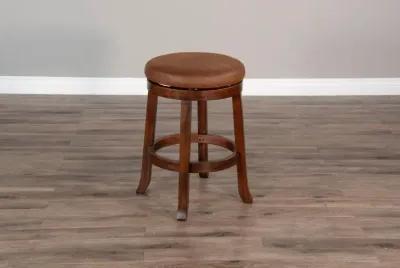 Sunny Designs Santa Fe Dark Chocolate 24 Inch Swivel Counter-Height Stool with Cushioned Seat