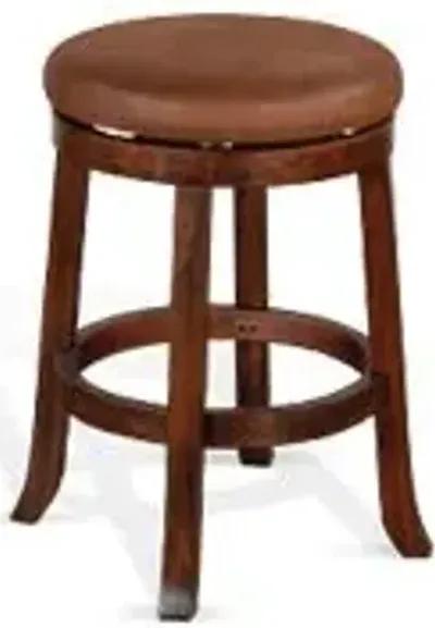 Sunny Designs Santa Fe Dark Chocolate 24 Inch Swivel Counter-Height Stool with Cushioned Seat