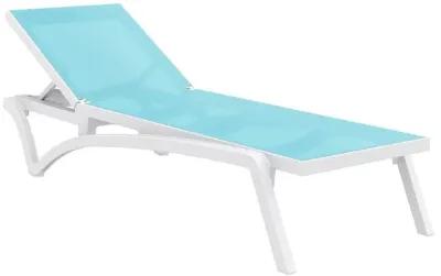 PACIFIC SLING CHAISE LOUNGE WHITE FRAME TURQUOISE SLING