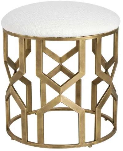 Uttermost Trellis Crisp White Accent Stool