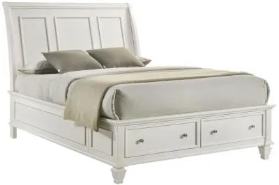 Coaster Sandy Beach Wood King Storage Panel Bed Cream White