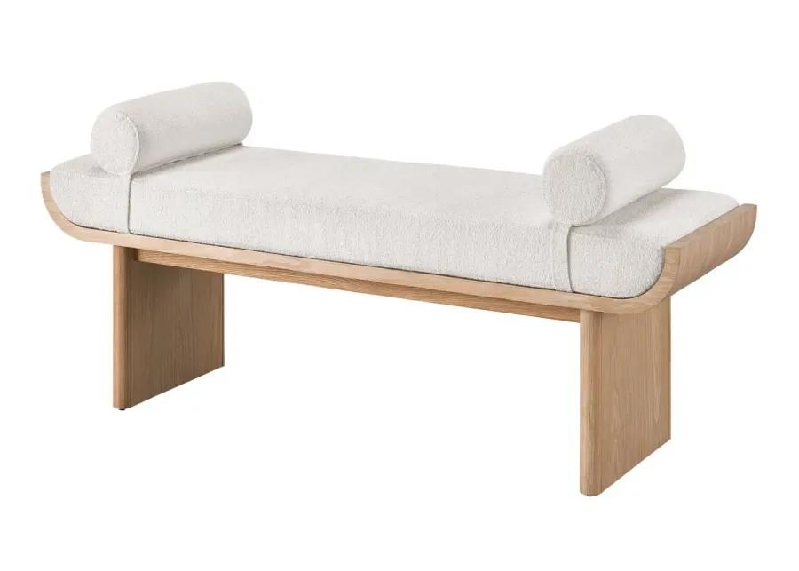 NOMAD CANBERRA IVORY/WHITE OAK SISCHO BENCH