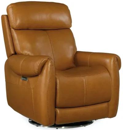 STERLING PESARO SIENA SWIVEL POWER LEATHER RECLINER WITH POWER HEADREST