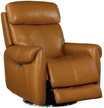 STERLING PESARO SIENA SWIVEL POWER LEATHER RECLINER WITH POWER HEADREST