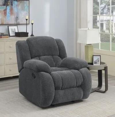 Coaster Weissman Upholstered Padded Arm Glider Recliner Grey