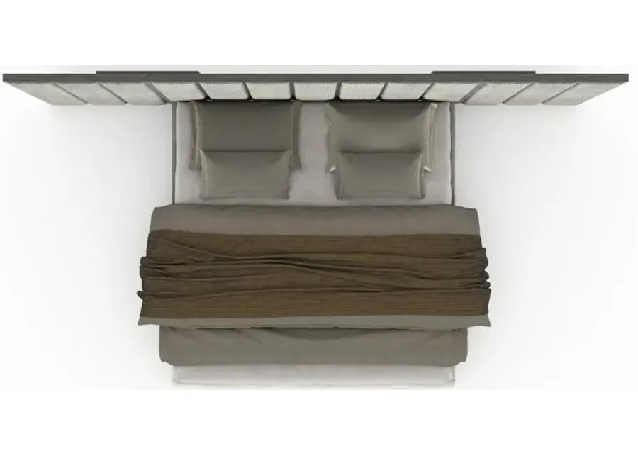 COLONNA WALL KING BED IN ARGENTO (MEDIUM GREY WOOD FINISH)