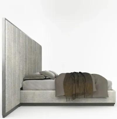 Casa Inspirata Colonna Wall King Bed in Argento Medium Grey Wood Finish