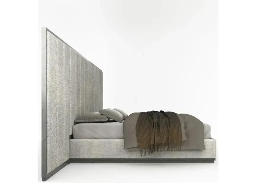 COLONNA WALL KING BED IN ARGENTO (MEDIUM GREY WOOD FINISH)