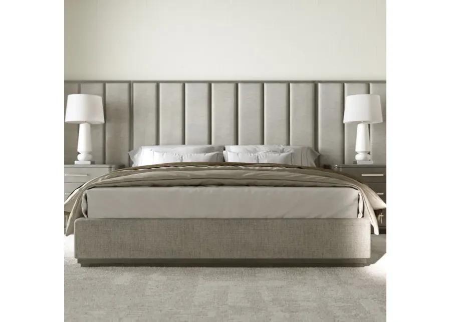 COLONNA WALL KING BED IN ARGENTO (MEDIUM GREY WOOD FINISH)