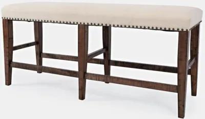 Jofran Fairview Backless Counter Bench Dark Oak