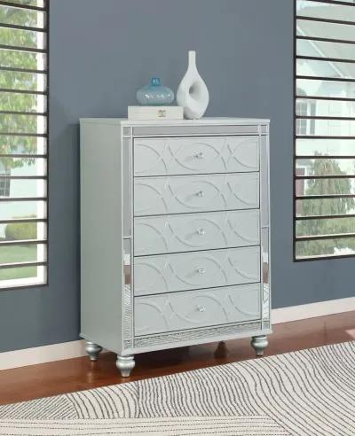 Coaster Gunnison 5-Drawer Bedroom Chest Silver Metallic