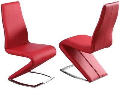 Chintaly Tara Red Modern Red Z-Shaped Side Chair