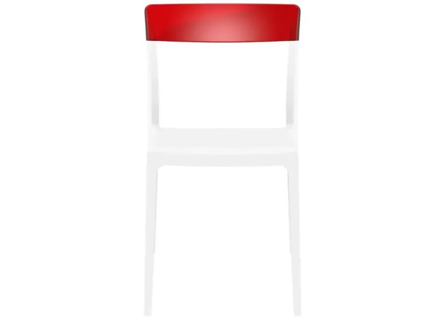 FLASH DINING CHAIR WHITE TRANSPARENT RED