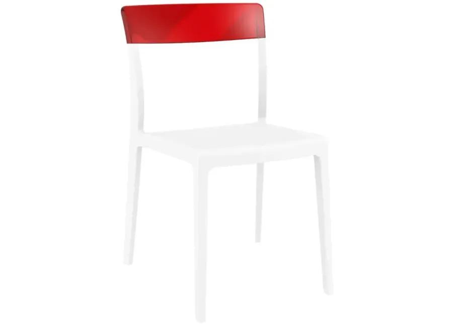 FLASH DINING CHAIR WHITE TRANSPARENT RED