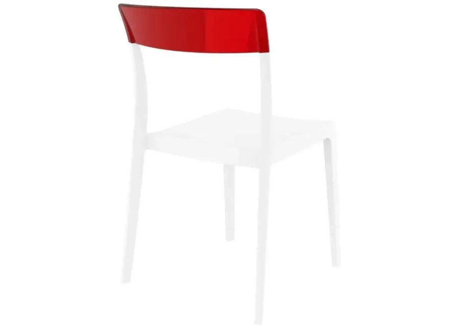 FLASH DINING CHAIR WHITE TRANSPARENT RED