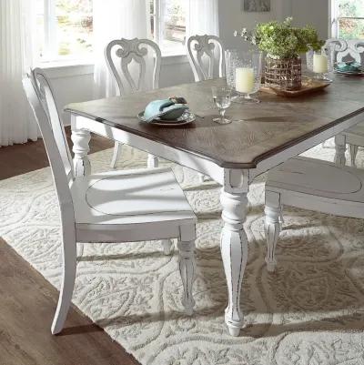 7-Piece Antique White Rectangular Dining Table Set - Magnolia Manor